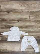 Carter's 2pc Terry Cloth Hoodie & Pants White sz 3m