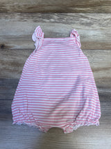 Laughing Llama Striped Shortie Romper Pink sz 9m