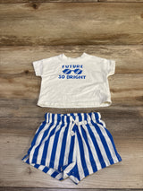 Cat & Jack 2pc Future So Bright Shirt & Shorts Set White sz 0-3m