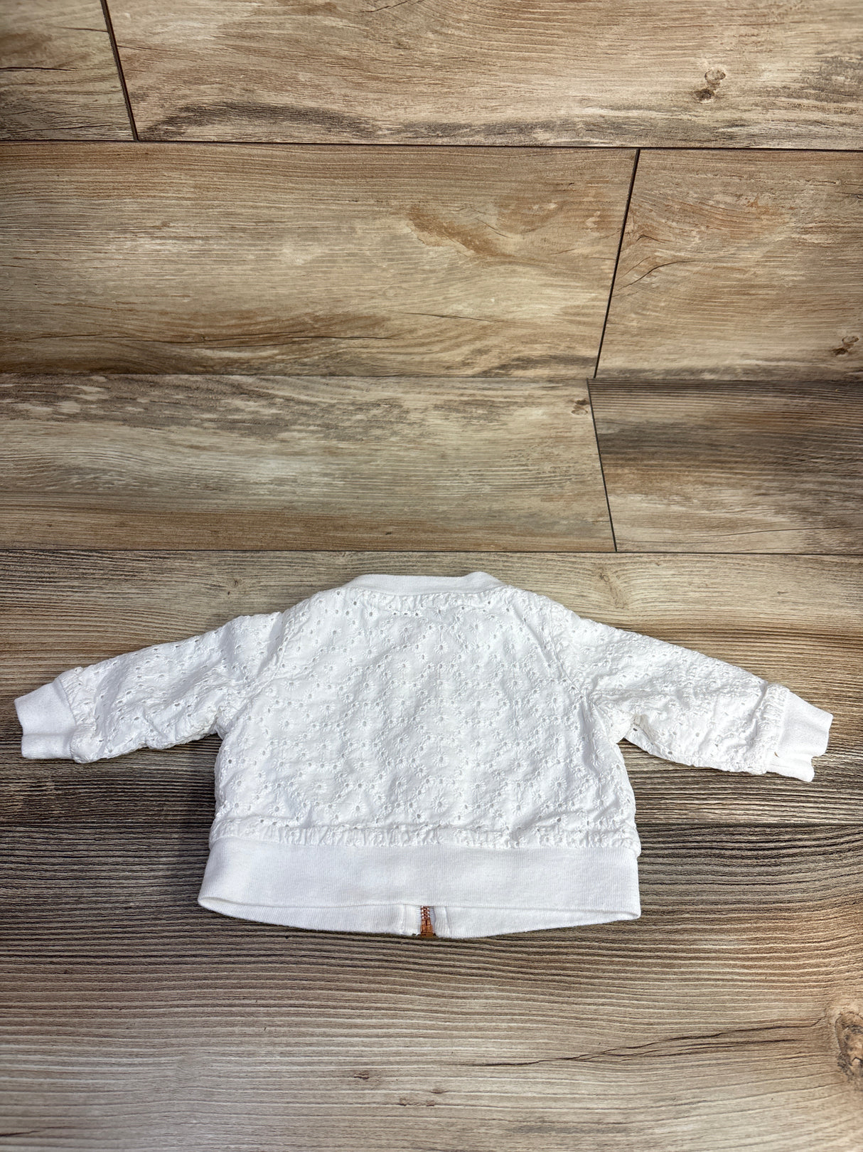 Cat & Jack Eyelet Trim Bomber Jacket White sz Newborn