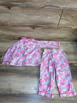 Barbie 2pc Coat Style Pajama Set Pink sz 2T