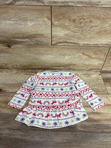 NEW Okie Dokie Unicorn Fair Isle Peplum Shirt White sz 9m
