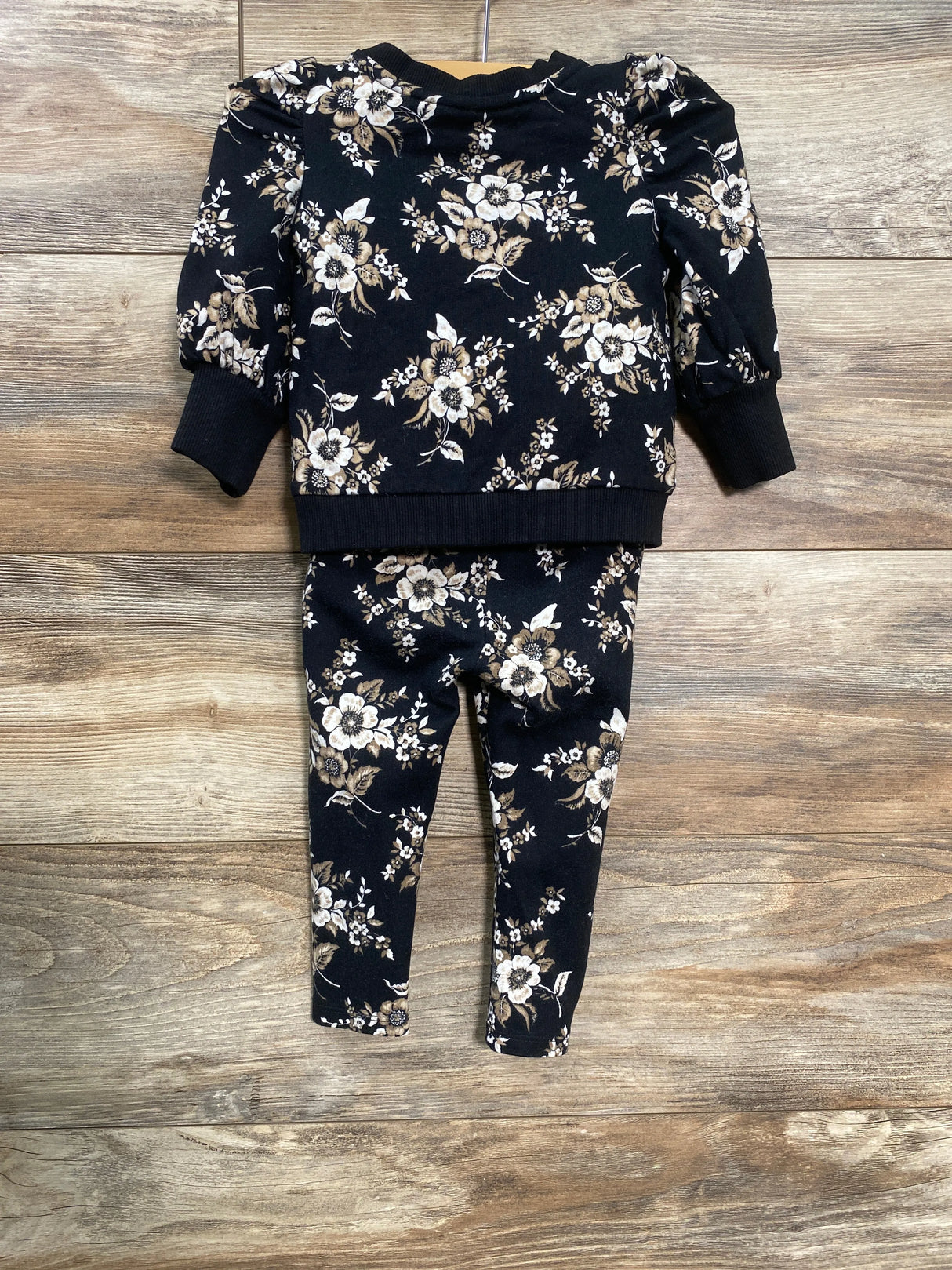 Floral Puff Sleeve French Terry Sweatshirt & Legging Set sz 12-18m