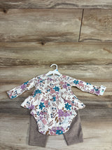 NEW Carter's 2pc Floral Bodysuit Dress & Pants Set White sz 6m