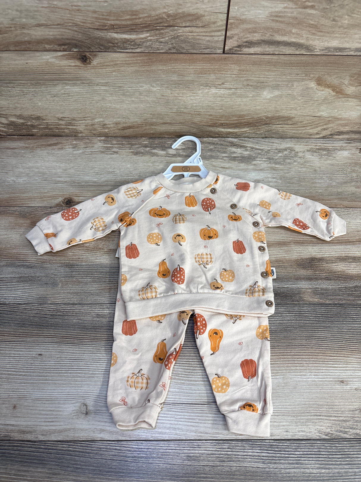 Rabbit Bear Organic 2pc Fall Shirt & Pants Set Tan sz 3-6m