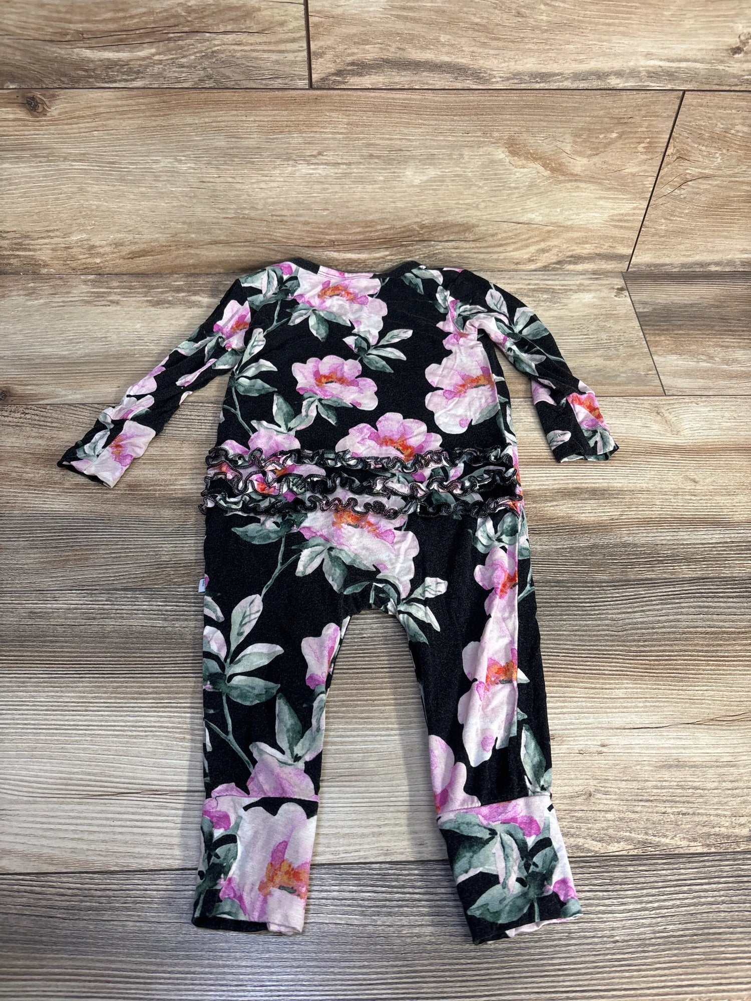 Posh P. Floral Bamboo Coverall Black sz 18-24m