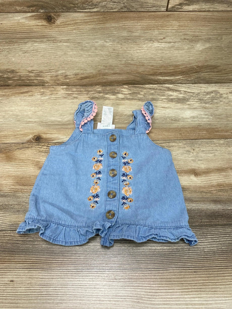 Little Lass Chambray Embroidered Top Blue sz 2T - Me 'n Mommy To Be