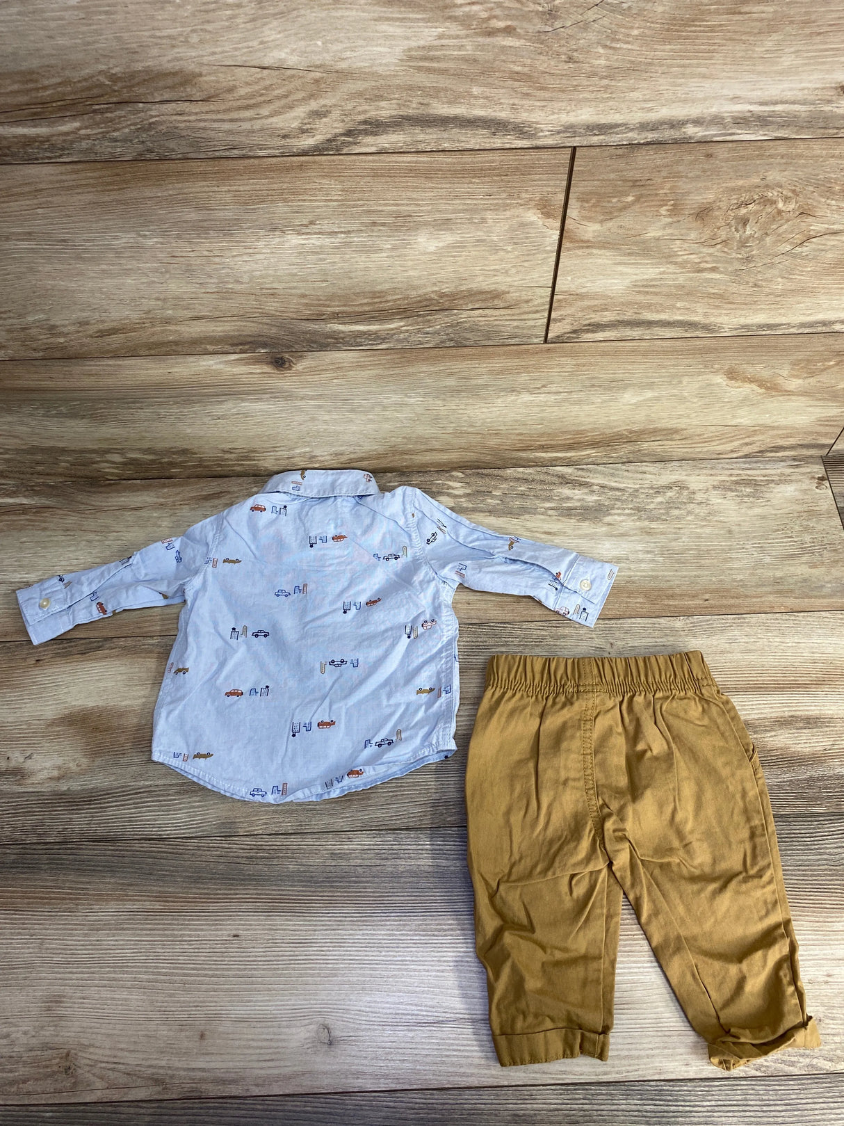Carter's 2pc City Button Up Shirt & Pants Blue sz 6m