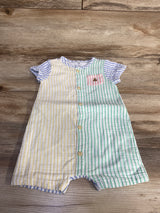 Baby Gap Crinkle Gauze Colorblock Romper White sz 18-24m