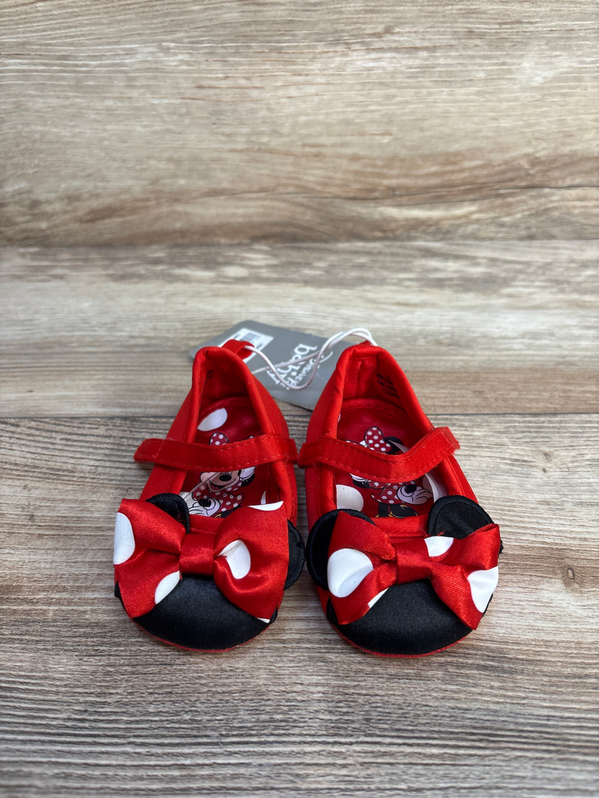 NEW Disney Baby Minnie Mouse Soft Sole Shoes Red sz 2/3c