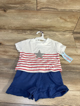 NEW Cat & Jack 2pc Fourth of July Shirt & Shorts Set White sz 2T