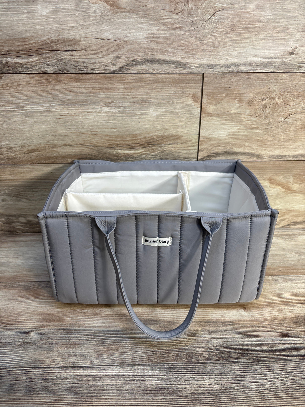 Blissful Diary Baby Diaper Caddy Organizer Light Grey