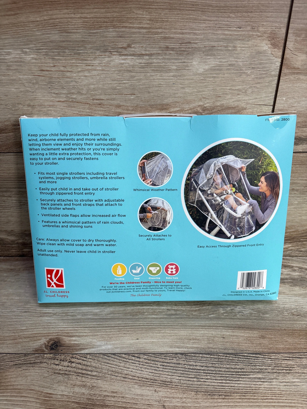 J.L. Childress Deluxe Stroller Rain Cover - Universal Stroller Poncho, Clear
