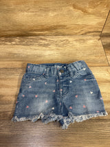 Cat & Jack Heart Print Denim Shorts Blue sz 2T