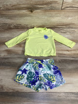 Just One You 2pc Rashguard & Swim Trunks Set Yellow sz 12m