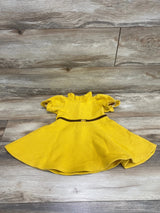 Janie and Jack Quilted Puff Sleeve Dress Yellow sz 2T