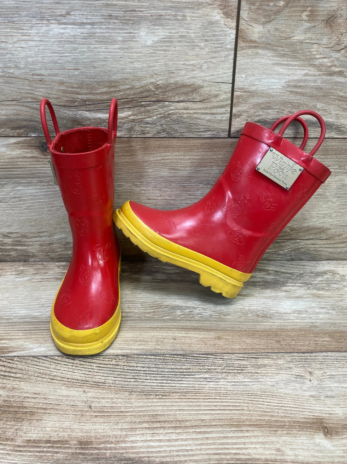 Disney Winnie The Pooh Red Rain Boots Sz 10c