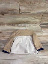 Oshkosh Color Block Microfleece 1/4-Zip Pullover Sweatshirt Tan sz 18m