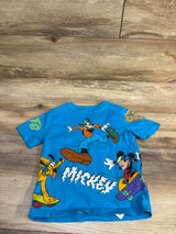 Disney Store Mickey Mouse Clubhouse Skateboarding Shirt Blue sz 4T
