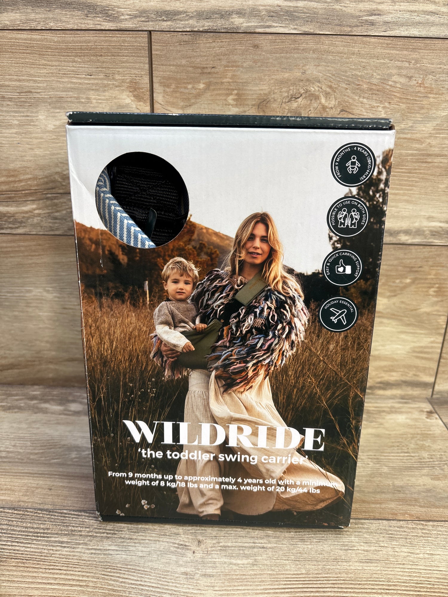 NEW Wildride Soft Toddler Carrier Hip Seat Carrier in Denim Stripe