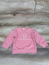 Bonangber Big Sister Embroidered Ruffle Sweatshirt Pink sz 18-24m