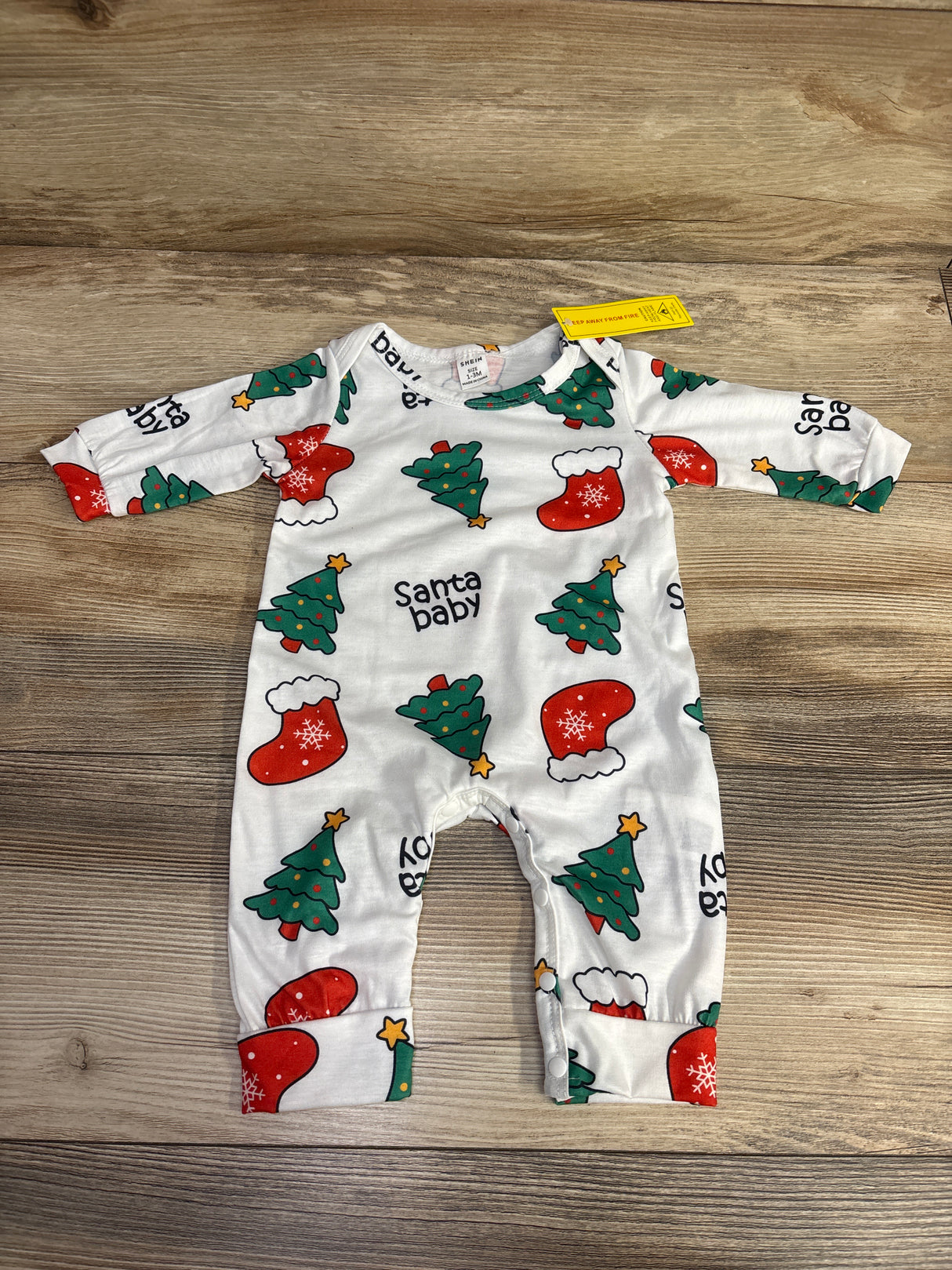NEW Shein Christmas Tree Coverall White sz 1-3m
