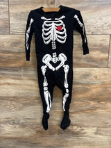 Old Navy Skeleton Heart Sleeper Black sz 12-18m