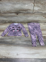 Penelope Mack 2pc Leopard Pajama Set Pink sz 12m