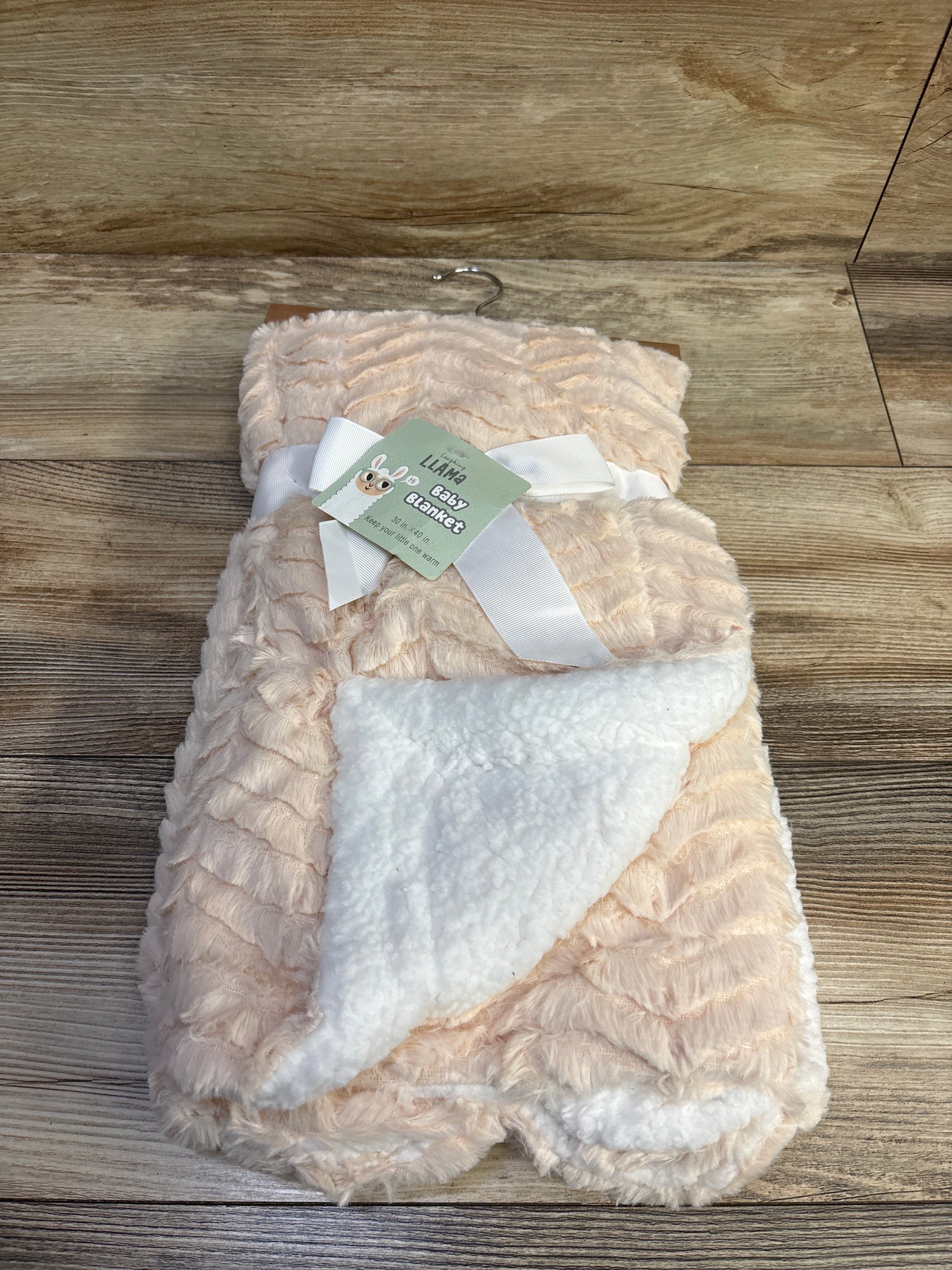 NEW Laughing Llama Reversible Baby Blanket Tan 30x40''