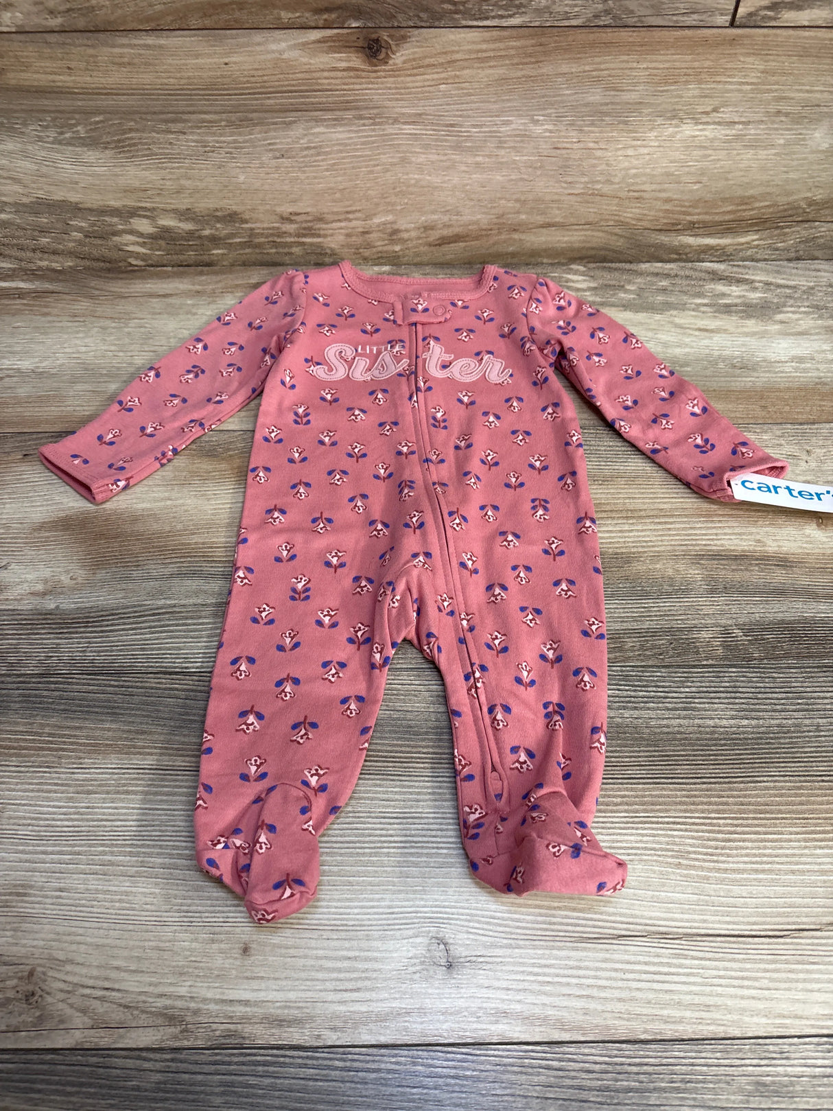 NEW Carter's Floral Lil Sister Sleeper Pink sz 3m - Me n Mommy To Be