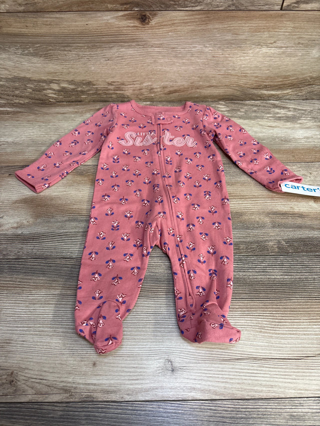 NEW Carter's Floral Lil Sister Sleeper Pink sz 3m - Me n Mommy To Be