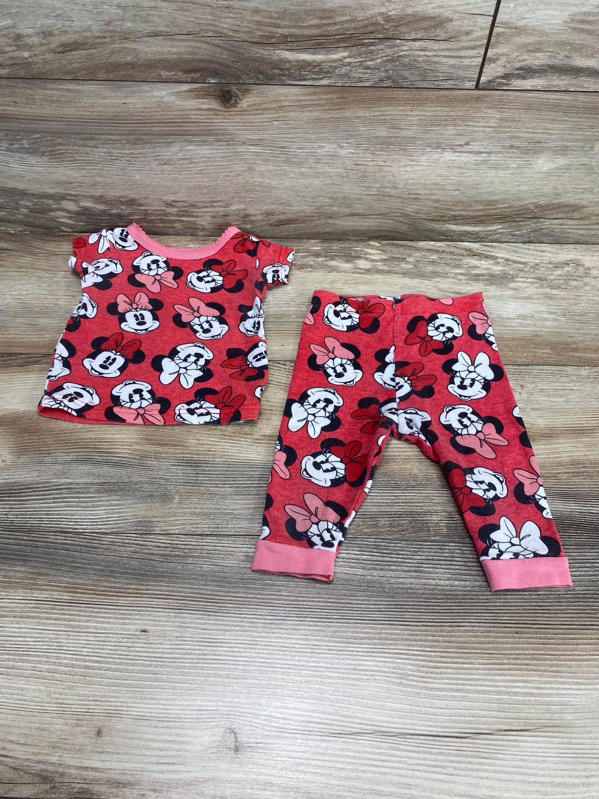 Disney Junior 2pc Minnie Mouse Pajama Set Red sz 9m