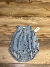 NEW Child of Mine Chambray Henley Bubble Romper Blue sz 3-6m