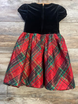 Bonnie Jean Velvet Plaid Dress Black sz 4T