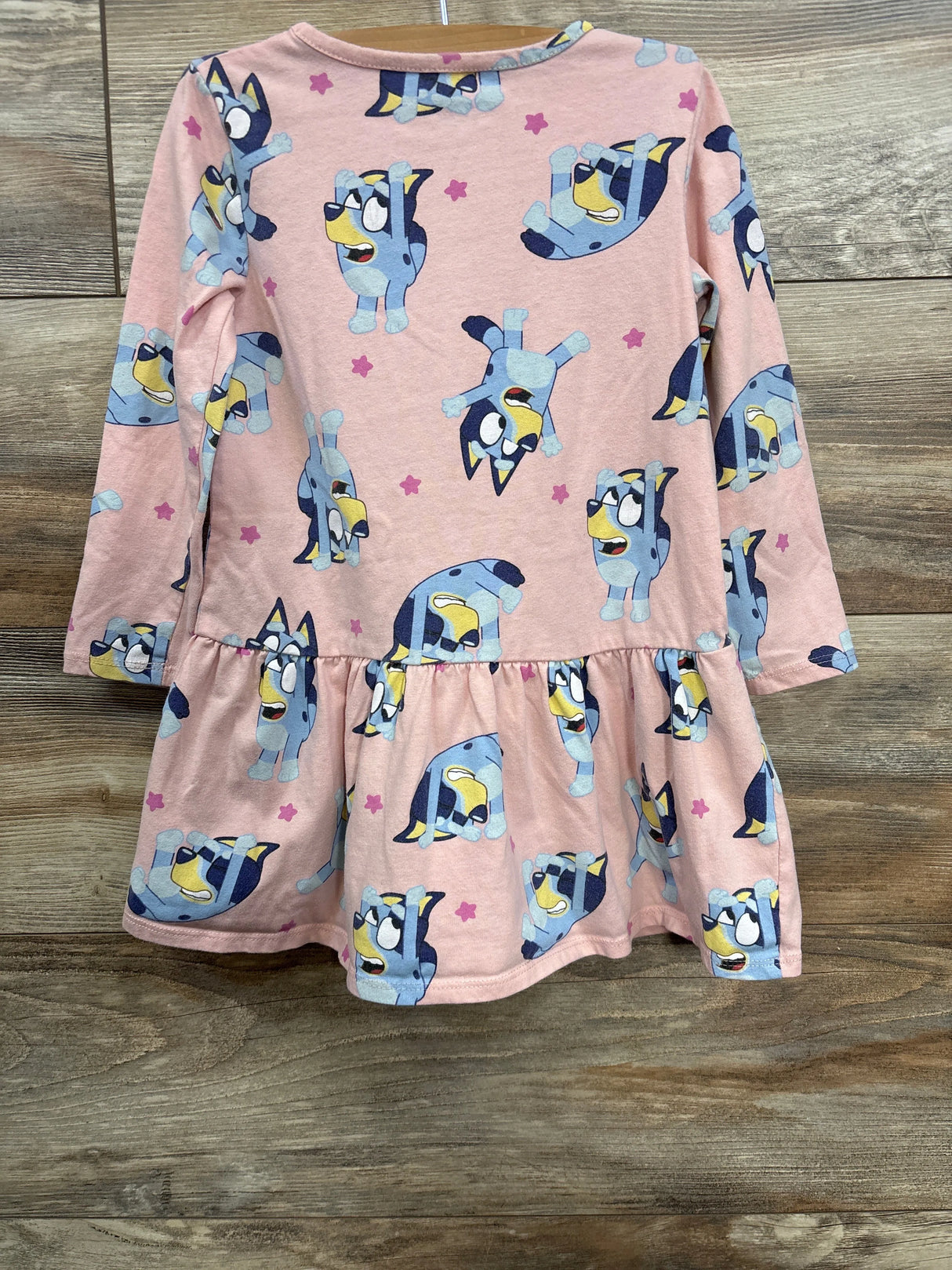 Bluey Long Sleeve Peplum Shirt Dress Pink sz 4T