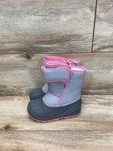 NEW Cat & Jack Girls' Grey Lenny Winter Snow Boots sz 8c