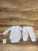 NEW Cloud Island 2pc Pointelle Henley Bodysuit & Pants Set Blue sz 12m