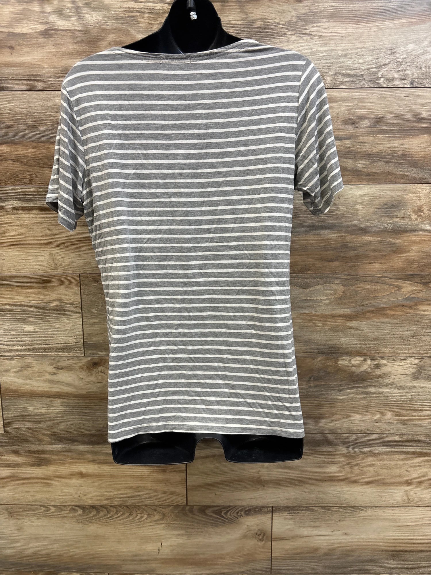 Smallshow Maternity Striped Nursing Shirt Grey sz Large