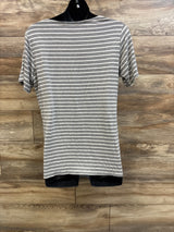 Smallshow Maternity Striped Nursing Shirt Grey sz Large