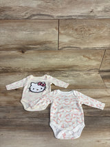 Sanrio Hello Kitty Long Sleeve Bodysuits 2pk Cream sz NB