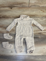 Tommy Bahama Cable-Knit Collar Coverall & Booties Set Cream sz 3-6m
