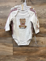 NEW Little & Loved 3pk Long Sleeve Bodysuits White sz 0-3m