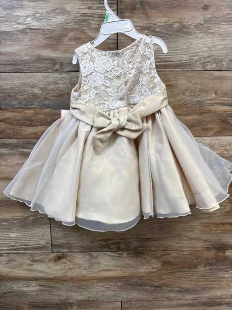 NEW Rare Editions Floral Lace Dress Taupe sz 18m - Me n Mommy To Be