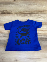 Rabbit Skins Rawrrr! In The USA Shirt Blue sz 12m