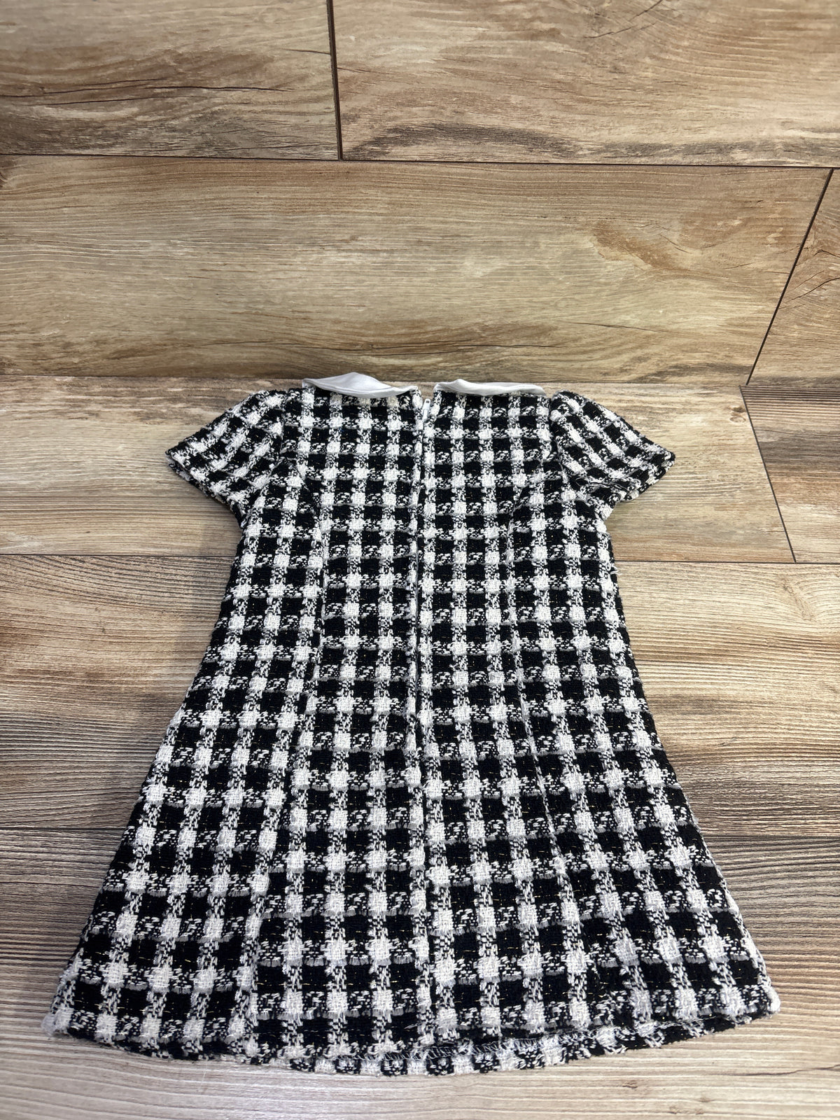 Rare Editions Pearl Collar Tweed Dress Black sz 3T