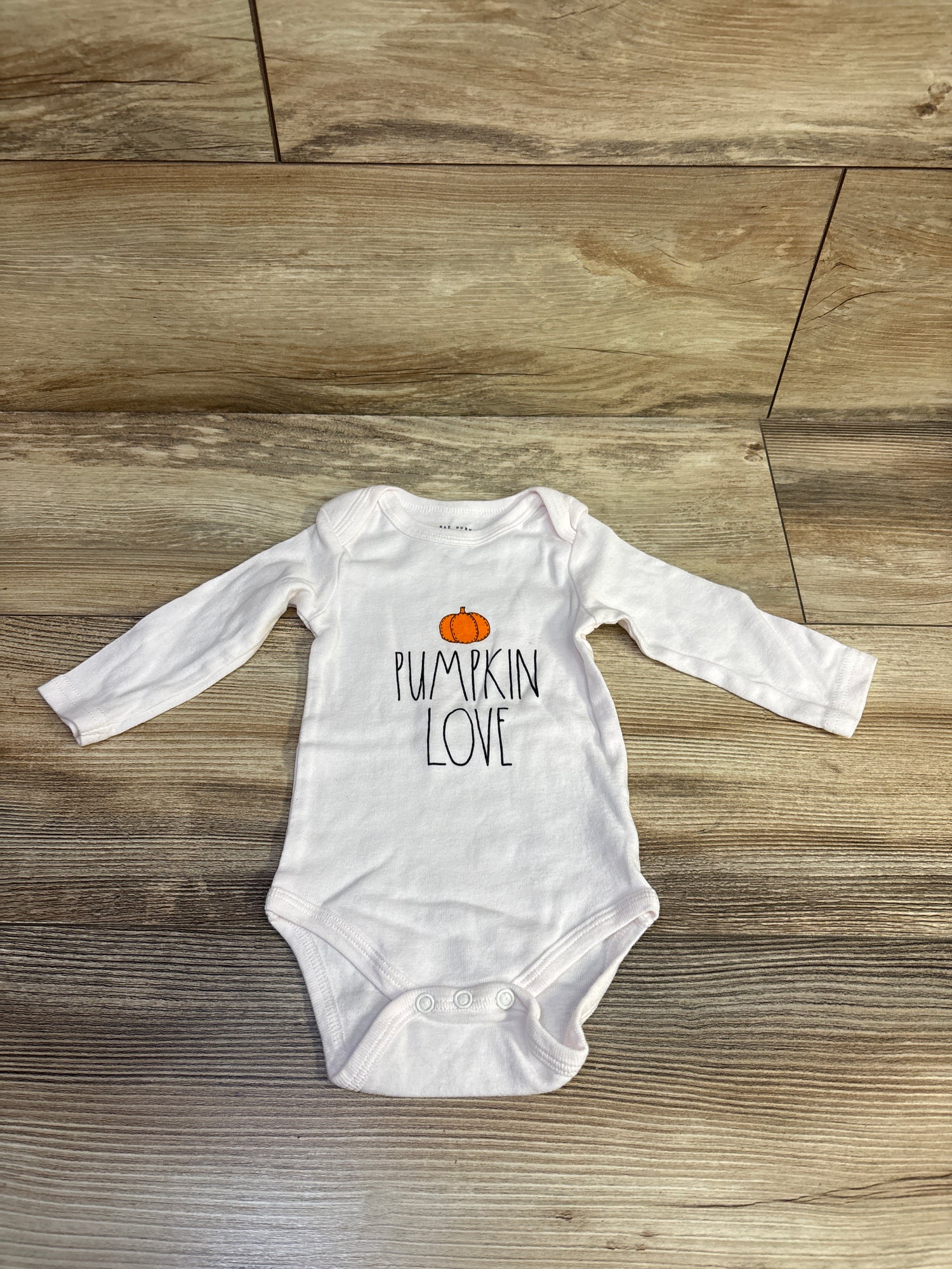 Rae Dunn Pumpkin Love Bodysuit Pink sz 6-9m