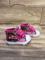 Ed Hardy Side Skull Hi Sneakers Pink sz 5c