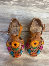 L&G Calzado Floral Leather Huarache Sandals Brown sz 7c