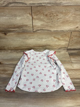 Cat & Jack Ribbed Heart Print Shirt White sz 4T