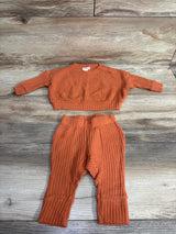 Cat & Jack 2pc Waffle Knit Shirt & Pants Orange sz 0-3m